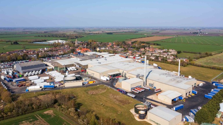 Chris Vaughan Photography - drone images | An aerial image showing the whole area of a factory site.