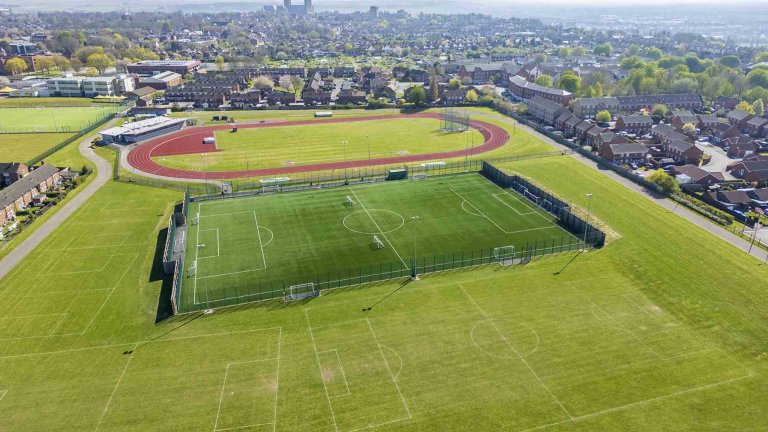An aerial image image of Yarborough Leisure Centre.