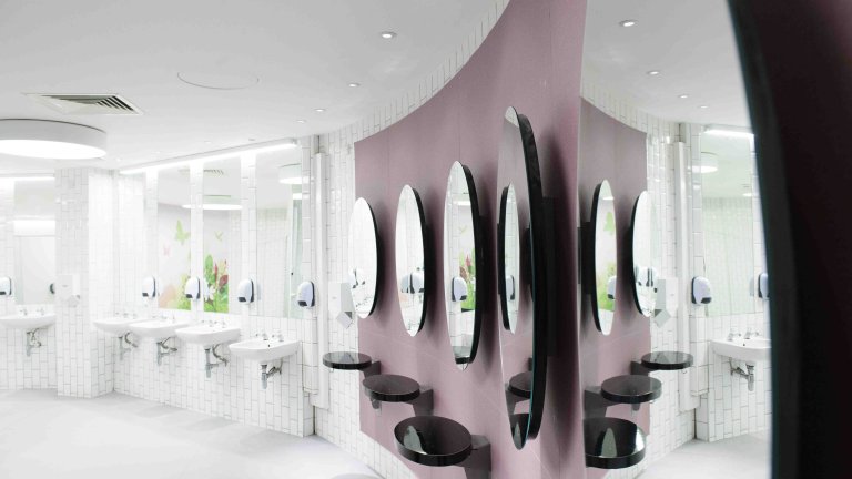 Chris Vaughan Photography - commercial photography | A recently refurbished toilet block in a shopping centre.